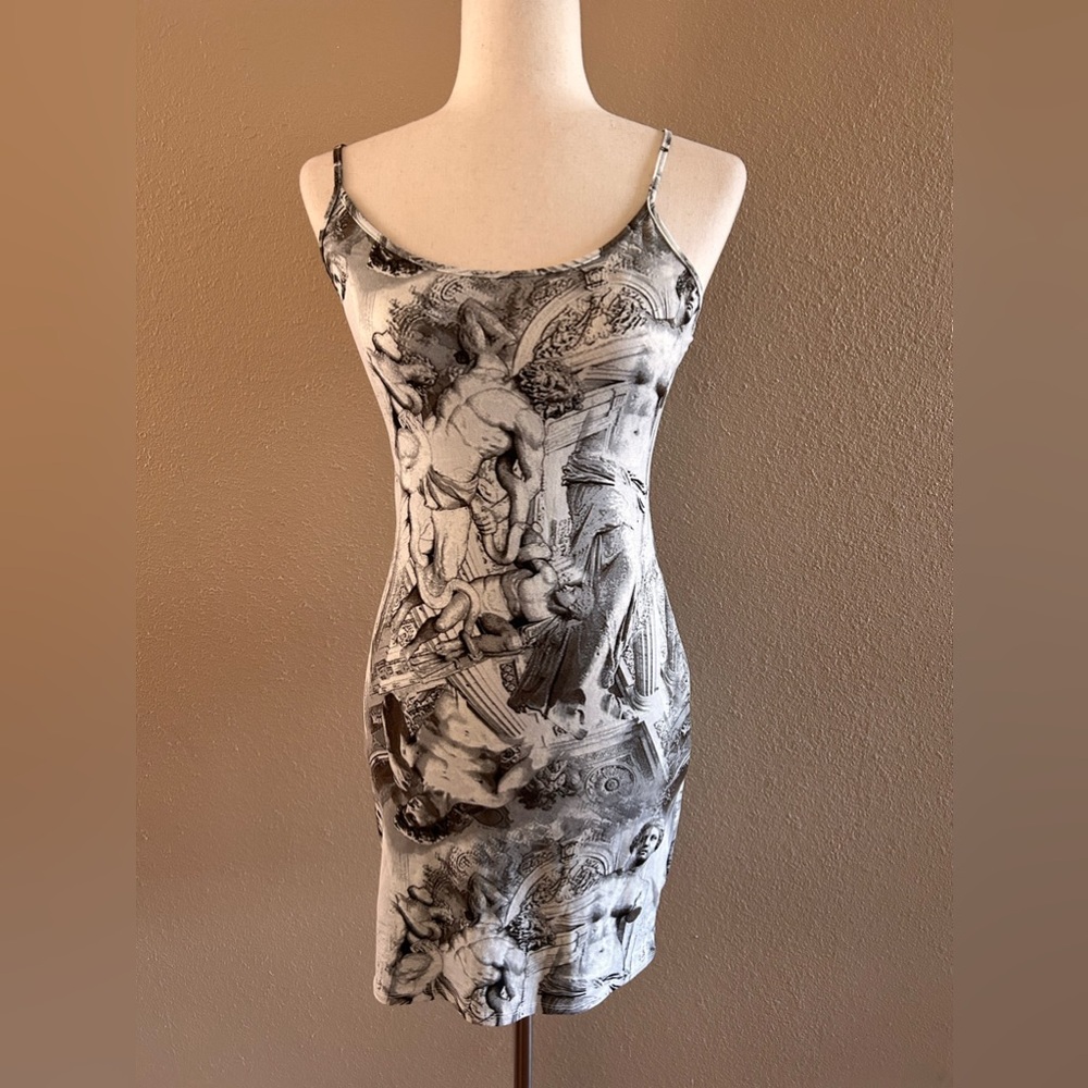 Vintage renaissance print cami bodycon dress - Picture 3 of 6